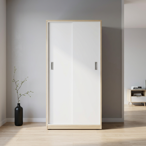 Armario de Plástico Deslizante de 2 Puertas Estilo Coreano, Plegable, Ahorra Espacio, 80x180x51cm, Mueble de Dormitorio para Ropa - Product Image 3