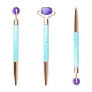 Stylos à bille personnalisés en gros avec logo imprimé, stylo de massage facial de luxe en jade, stylos mignons et amusants à faire soi-même - Product Image 6