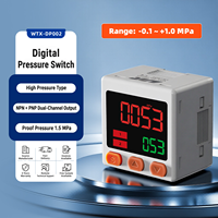 Capteur de pression numérique WTX-DP001 DP002, capteur de vide avec affichage LED, capteur de pression d'air, sortie double NPN PNP -100~1000kPa IP40
