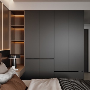 Ensemble de chambre à coucher avec armoire, table de chevet d'angle, design moderne, meubles sur mesure - Product Image 2