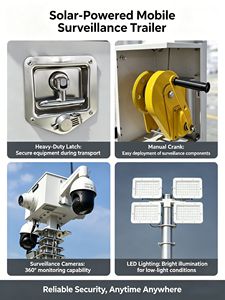 Caméra de sécurité mobile PTZ 2x4MP <span class=keywords><strong>avec</strong></span> 2 panneaux solaires, NVR 4 canaux 3 To, résistante au vent 117 km/h pour remorque CCTV - Product Image 4