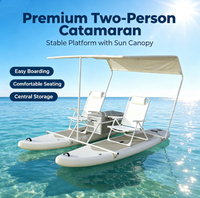 Catamaran gonflable modulaire et détachable à deux pontons avec auvent, bateau de loisirs gonflable, parc aquatique, location commerciale