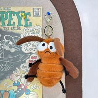 Série d'insectes créatifs de dessin animé, jouet en peluche mignon, cafard, chenille, moustique, pendentif en coton PP, porte-clés, poupée