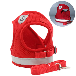 Fashion Soft Breathable Air Mesh Reflective Dog <b>Harness</b> with 1.2m Buckle Closure Leash-Safe Comfortable <b>Pet</b> <b>Harness</b> Set - Product Image 6