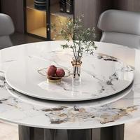 Mesa de Comedor Redonda Minimalista de Última Moda con Plato Giratorio y Trípode 3D Único para Apartamentos Pequeños