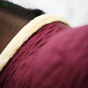 Voorraad Bordeauxrood Premium Ruiterkleed Zwaar Gevuld 400G Winter Paardendeken Ondersteuning Op Maat Gemaakte Logo Keper Stof Paardenstal Tapijt - Product Image 4