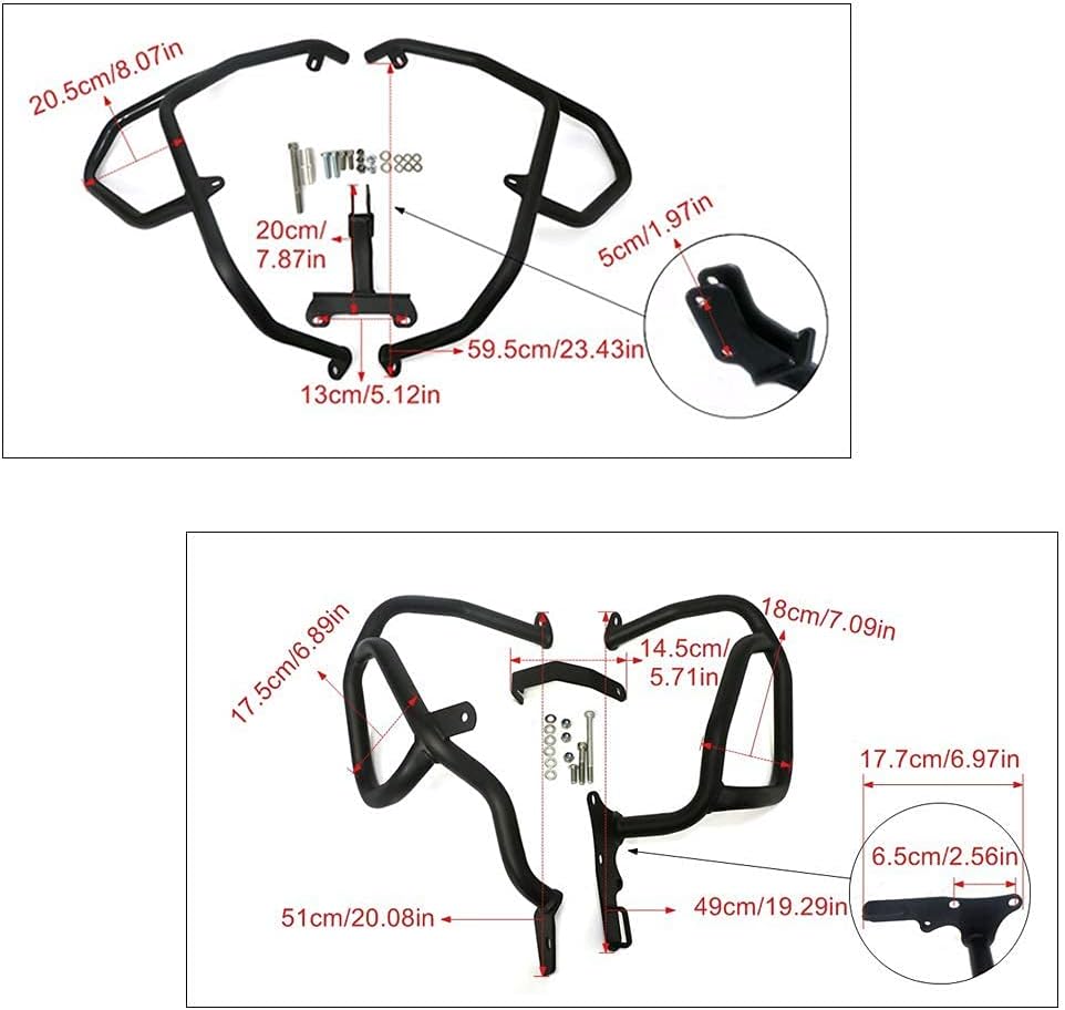 Barra Protezione Motore Per CRF1100L Per CRF 1100 L Per Africa Twin Adventure Sports DCT 2020-2023 Crash Bar Autostrada Paraurti Protezione Motore Highway Crash Bar(Lower