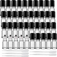 Botellas de Vidrio de 5 ml para Aceites Esenciales, con Bola de Acero Inoxidable, a Prueba de Fugas, Recargables, para Perfume de Viaje