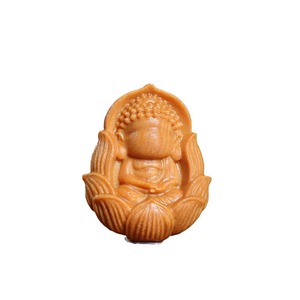 Sandalwood Buddha Pendant Charms Flower Shape Religious Buddhism Unisex DIY Jewelry Accessory <b>Necklace</b> Bracelet Gift 2024.6.24.1 - Product Image 5