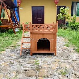 SDD001 Indoor and Outdoor Wooden Dog House Dog Kennel Cat House with Stairs