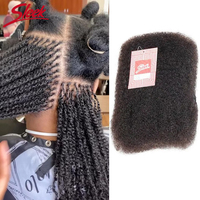Cheveux humains bruts QVR Afro Kinky du Pérou pour tresses et dreadlocks, 50g/pièce, extensions Remy vierges brun naturel, peuvent être permanentés, toutes les couleurs