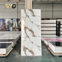 Panneau mural en PVC effet marbre mat brillant ignifuge, texture pour murs intérieurs, panneau mural imperméable et ignifuge pour la maison