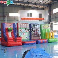 Jeu de carnaval gonflable 4 en 1, pour basket-ball, tir, pouces, grand crayon, corne arctique, tir à l'arc