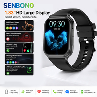 Montre connectée SENBONO Y1, grand écran tactile TFT HD, étanche IP67, charge magnétique, suivi de la santé, moniteur de sommeil, unisexe