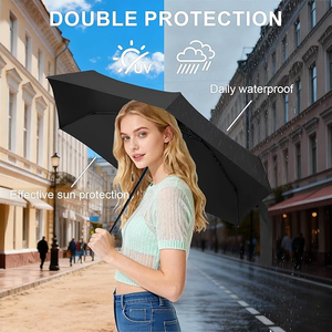 Parapluie LS coupe-vent mini pliable manuel UPF 50+ avec tube en fer, petit, compact, léger, se range dans une poche, idéal <span class=keywords><strong>pour</strong></span> les trajets quotidiens, avec logo - Product Image 6
