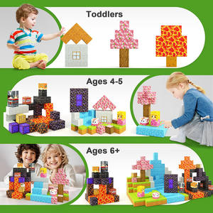 84PCS Jouet pour tout-petits Jeux d'extérieur sensoriels STEM <span class=keywords><strong>Magic</strong></span> Portal Set Blocs créatifs pour enfants avec carreaux magnétiques en plastique durable - Product Image 6