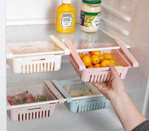 Cajón organizador retráctil para refrigerador y congelador, estante divisor de capas, cesta para huevos, estante de almacenamiento telescópico flexible - Product Image 1