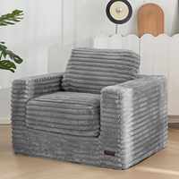 Fauteuil pouf en forme de U de haute qualité, ensemble de canapé modulaire en velours côtelé, canapé compressé, fauteuil pouf paresseux pour salon
