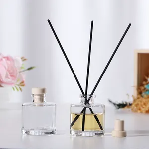 Cylinder 50ml Crimp Neck Empty Flint Clear Mini Fragrance Reed Diffuser Non-fire Aroma Glass Bottles