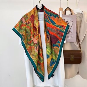 Xiangyun 110*110 Adult Square Scarf Double-Sided Printed for Spring Very Stylish