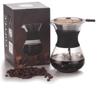Machine à café en verre avec filtre en acier inoxydable, goutteur de café, cafetière en verre avec filtre Permanent