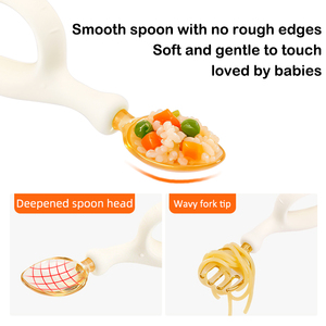 Juego de Cuchara y Tenedor de Silicona para Bebés, Ajustables y Flexibles, de PPSU, para la Alimentación de Niños Pequeños - Product Image 5