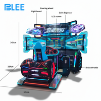 BLEE Machine de jeu de course automobile à succès, 1 joueur, trois grands écrans, équipement vidéo de course avec mouvement pour parc d'attractions