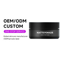Pomade capillaire mate à base d'eau organique sans brillance OEM ODM, tenue ferme, texture naturelle, coiffures durables, cire capillaire pour hommes