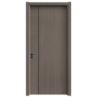 Porte en bois composite de conception moderne, à une seule feuille, pour l'intérieur et l'extérieur, école, chambre, villa, bâtiments commerciaux, vente en gros 2025