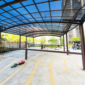 Abri de voiture moderne en acier avec toit en arche, cadre thermolaqué, imperméable, pour stationnement extérieur - Product Image 5