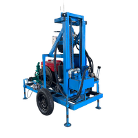 Machine de forage de puits hydraulique portable sur châssis mobile avec moteur diesel FY, profondeur maximale de 200 m. Plateforme de forage de puits d'eau 380V