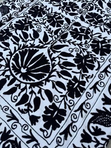 Canvas Cotton Suzani <b>Quilt</b> Intricate Floral Patterns Bedroom Styling Boho <b>Bedspread</b> - Product Image 2