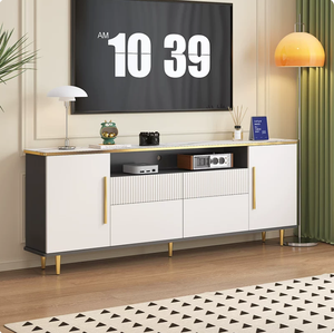 Juego <span class=keywords><strong>de</strong></span> Mesa <span class=keywords><strong>de</strong></span> Centro y Mueble para TV <span class=keywords><strong>de</strong></span> Madera Sólida - Mueble Multimedia Minimalista <span class=keywords><strong>de</strong></span> Lujo Ligero para Salas <span class=keywords><strong>de</strong></span> Estar, Dormitorios y Casas Pequeñas - Product Image 1