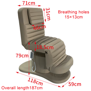 Camilla de Fisioterapia Eléctrica de Lujo HICOMED con 3 Motores, Tipo Oruga de Chocolate, para <span class=keywords><strong>SPA</strong></span>, Belleza, Masajes, Tratamientos Faciales, Tatuajes y Pestañas - Product Image 6