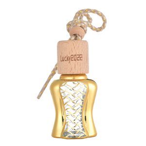 ANLN-botellas de Perfume colgantes para coche, accesorio de vidrio tipo calabaza, tapa de madera redonda, difusor de 12ml, novedad - Product Image 1