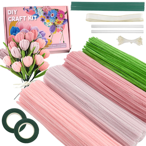 Matériel de bricolage non toxique pour enfants, ensemble de classe pour la création artistique, nettoyeurs de tuyaux en velours de 8 mm pour projets manuels créatifs et kits d'art avec nettoyeurs de tuyaux - Product Image 1
