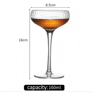 <span class=keywords><strong>Verre</strong></span> à vin vintage rayé transparent de 180 ml en gros, <span class=keywords><strong>verre</strong></span> à martini - Product Image 3