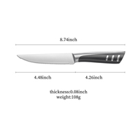 Couteau à steak à lame tranchante dentelée classique avec poignée ABS confortable pour une utilisation en cuisine