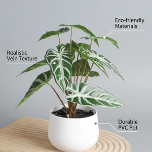 Pianta Artificiale Realistica di Pothos da 18 cm in Vaso, Mini Vegetazione Simulata con Vaso Bianco in PVC per Decorazione Casa, Ufficio, Scrivania, Stile Nordico - Product Image 6