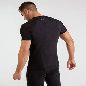T-Shirt Sportiva a Compressione ad Asciugatura Rapida per <span class=keywords><strong>Uomo</strong></span>, Manica Corta, Abbigliamento Atletico in Poliestere per Fitness e Palestra - Product Image 4