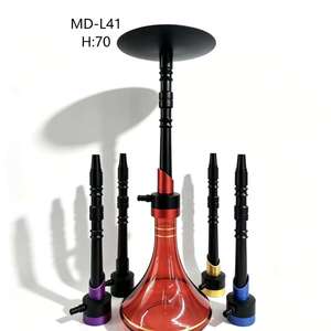 Amber Glass <b>Hookah</b> Set Metal <b>Pipe</b> Stem Bowl Base Kit for Lounge Bar Home Use - Product Image 1