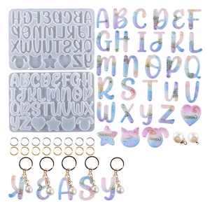 New 26 chữ cái tiếng Anh Keychain Khuôn bảng chữ cái Silicone khuôn mẫu cho nhựa - Product Image 1