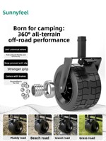 Chariot de camping pliable SunnyFeel à trois roues en métal, chariot portable pour le shopping et les outils