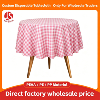 Nappe jetable en PEVA rose clair imprimée, moderne, personnalisable, imperméable, durable, écologique, vente en gros pour mariages et cérémonies nuptiales