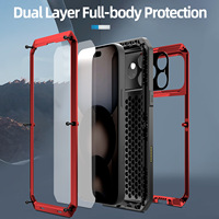 Étui de téléphone en métal, triple protection, étanche, antichoc, anti-poussière, magnétique, protection à 360° pour 18 Pro Max 17 Pro Max