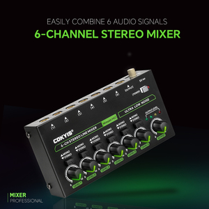 COKYIS MIX600-PRO Mixeur professionnel 6 canaux Mini mixeur avec lumière RGB Commutateur stéréo mono pour scène <span class=keywords><strong>Studio</strong></span> d'enregistrement - Product Image 2