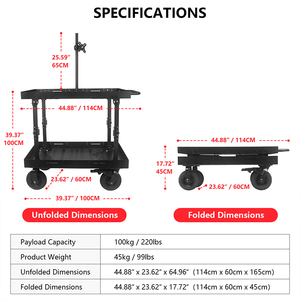 Prime Focus pliable Film télévision moniteur équipage voiture caméra de Production vidéo directeur professionnel chariot poste de travail pour le tournage - Product Image 6