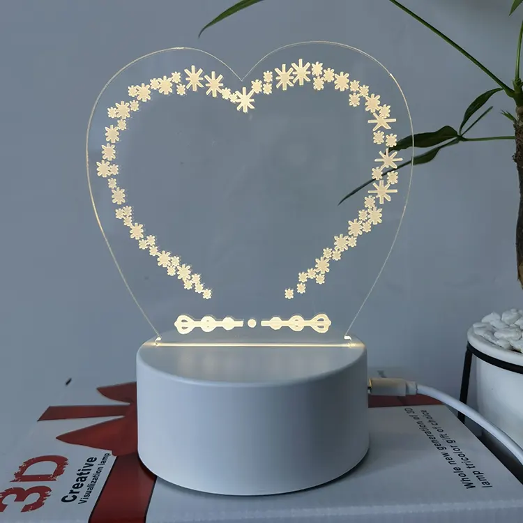 3D-доска для сообщений на заказ, светящаяся перезаписываемая креативная акриловая настольная основа, светодиодная лампа «сделай свой», декоративная Ночная лампа для комнаты
