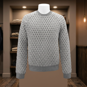 Pull en tricot à motif géométrique pour homme, manches longues, vêtements d'automne - Product Image 1