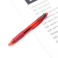 Stylo à bille 4 couleurs coloré avec corps en plastique, stylo à encre à base d'huile rétractable à quatre couleurs avec logo personnalisé